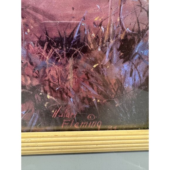 Native American Landscape Art Print  Wooden Frame By H. Fleming 21.5x17.5" READ - Picture 4 of 11